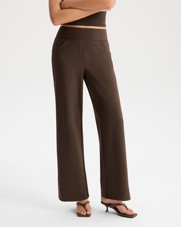 High Waist Flex Straight-Leg Pants