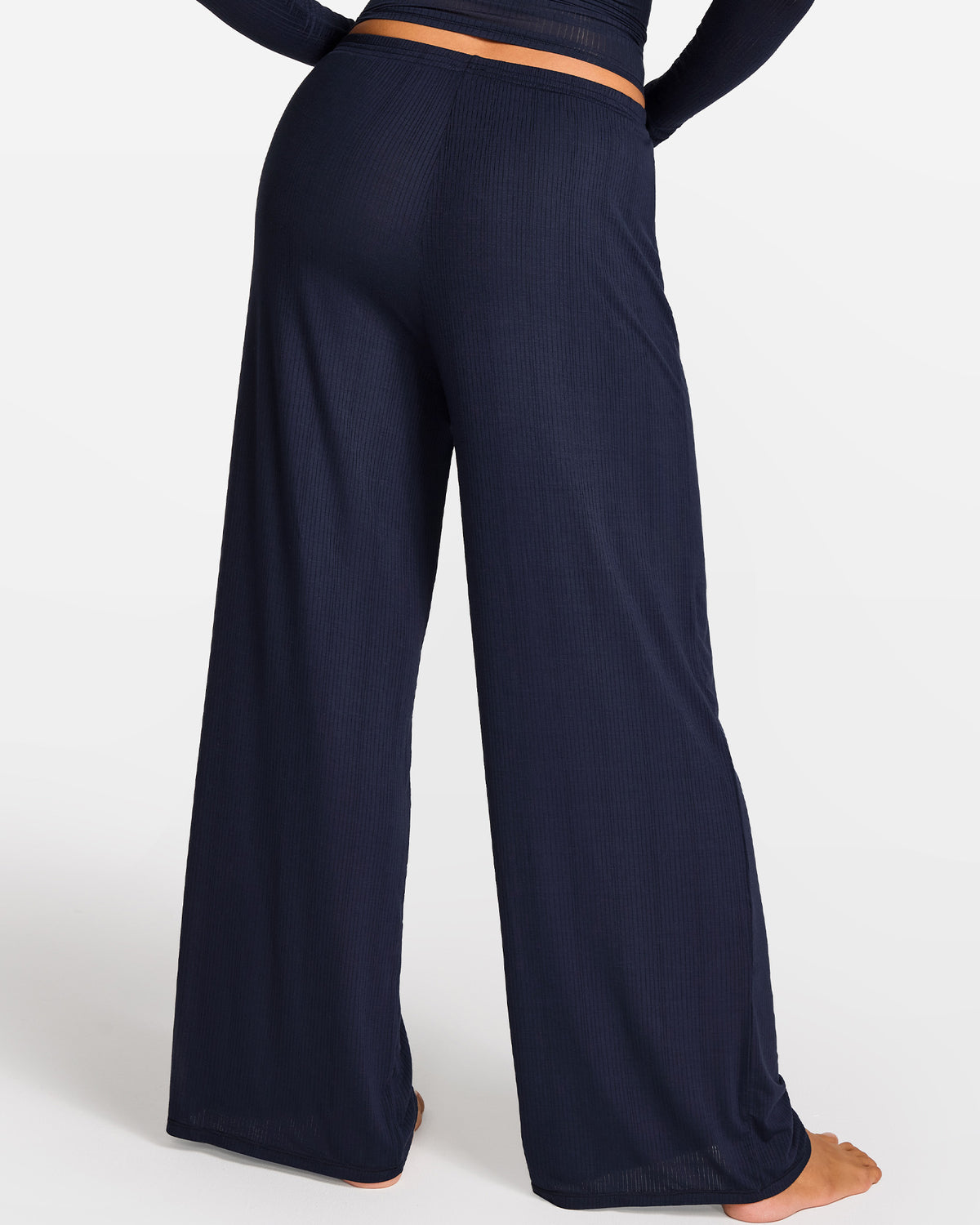 SOULVOR Wide Leg Casual Pants Deep Ocean Blue @model_info:A2