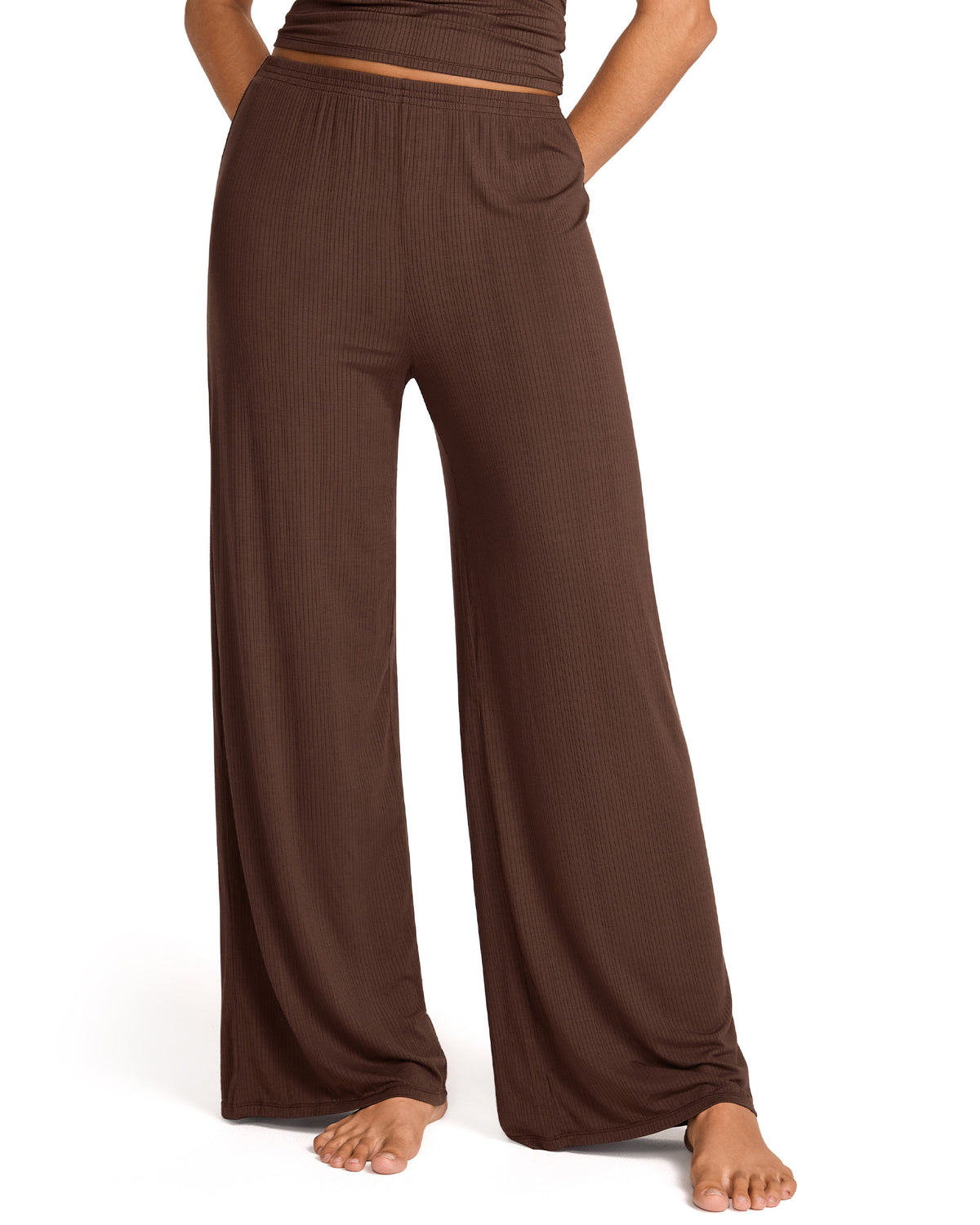 SOULVOR Wide Leg Casual Pants Hazelnut @model_info:A1